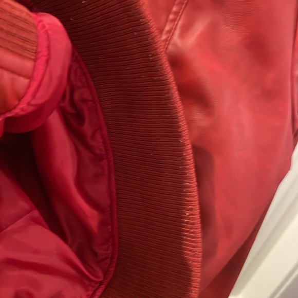 Vintage Red Faux Leather Jacket Size M - Picture 14 of 16